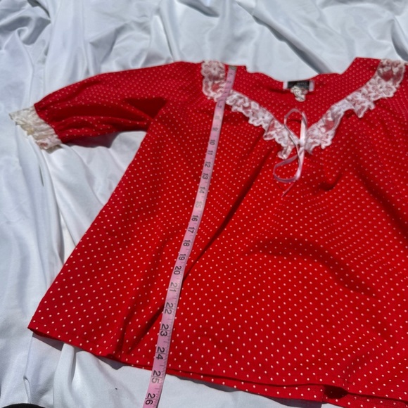 Vintage Pitchfork Brand Red Polka Dot Prairie Set – Lace Trim – L ❤️✨ - Picture 8 of 10